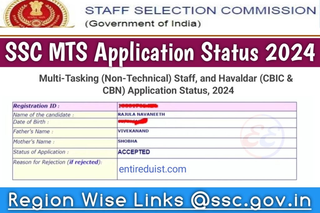 SSC MTS Application Status 2024